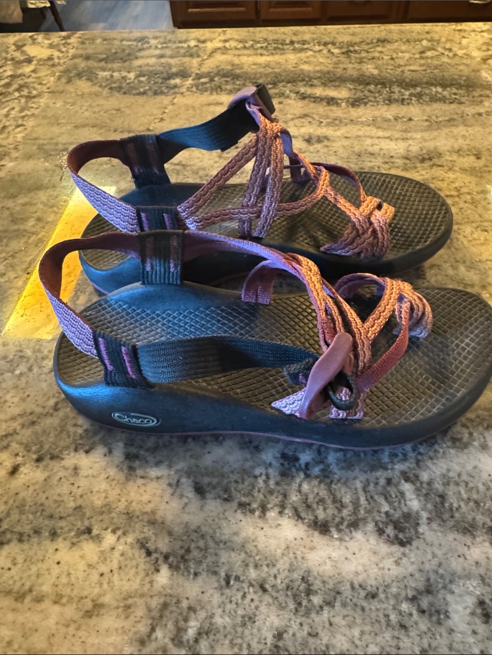 Chaco Women’s Purple and Pink Braided Strap Sandals